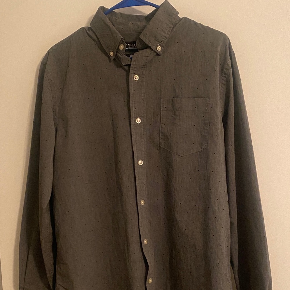 Chaps Grey Casual Button-Down Shirt
